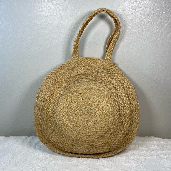 BEE & WILLOW HOME Natural Tan Rattan Purse Tote Beach Bag Women's Sz OS Bohemian - Picture 2 of 7